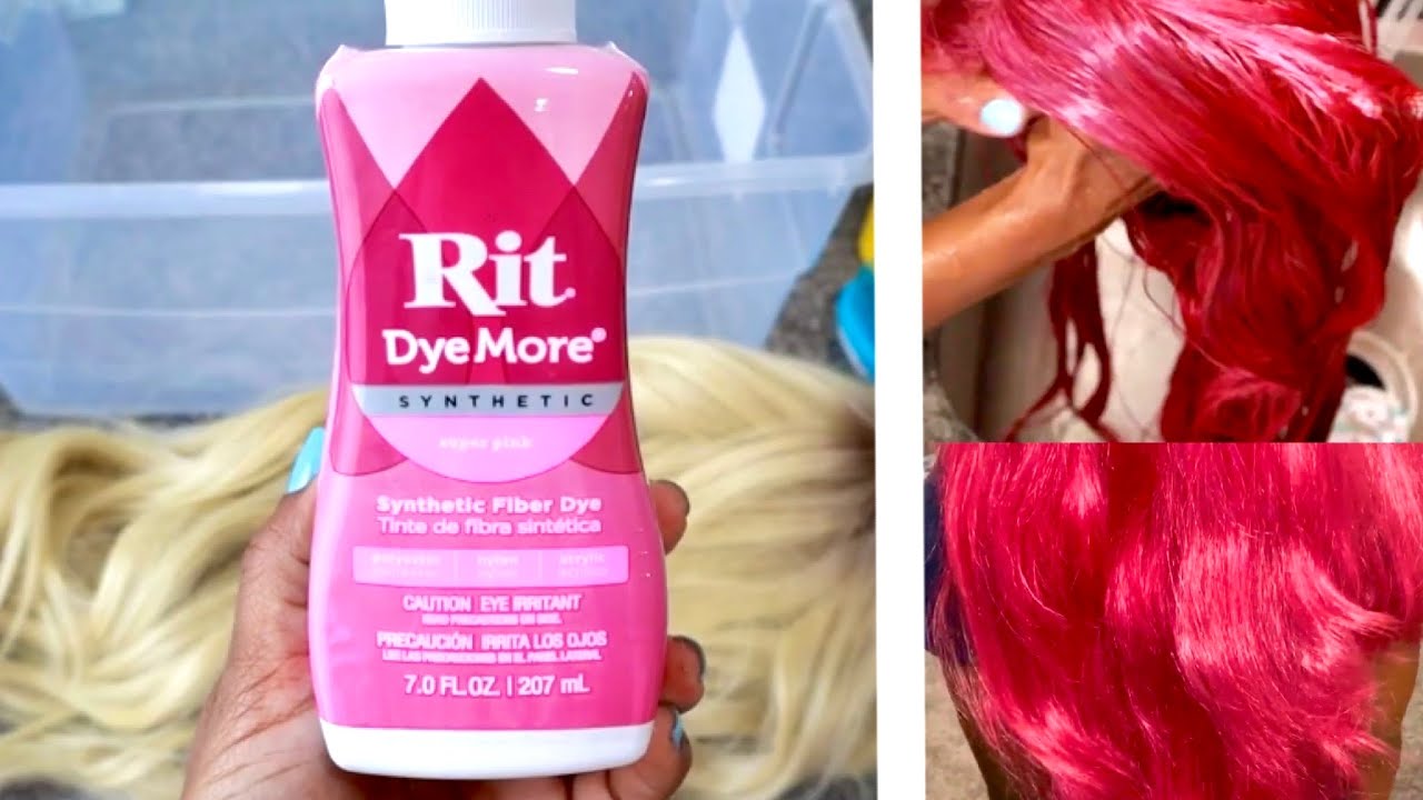How To Dye A Synthetic Wig•Fabric Dye•Watercolor Method•SUPER PINK WIG 