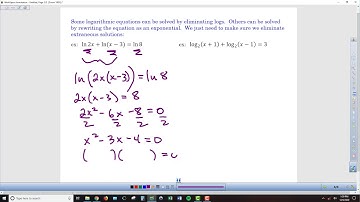 A2PCH Chapter 5-4 Exponential and Logarithmic Equations - Lesson Video 2