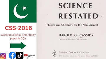 General Science and Ability Past Paper MCQS| CSS 2016| CSS Preparation| MOST important mcqs| CSS,MPT