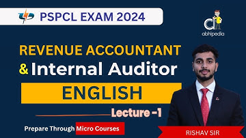 PSPCL Exam 2024 | Revenue Accountant | Internal Auditor | English | Lecture -1 | Micro Course |