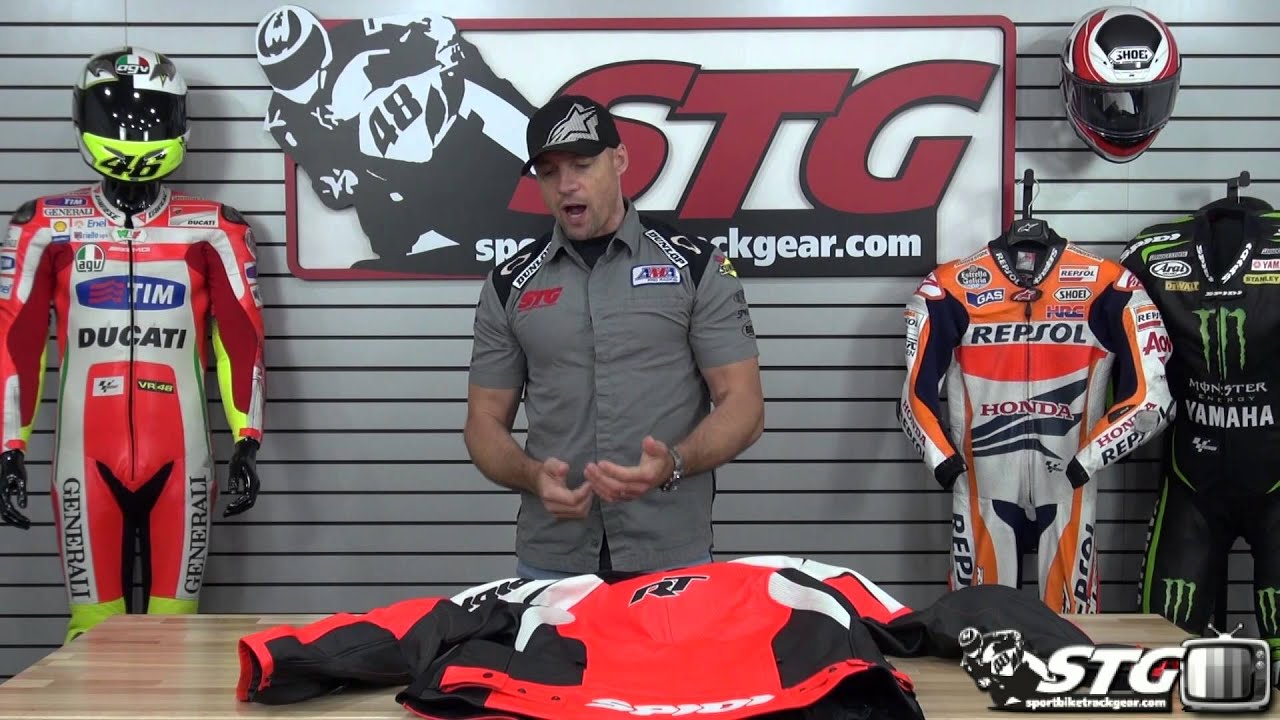 Spidi R/T Leather Jacket Review from Sportbiketrackgear.com - YouTube