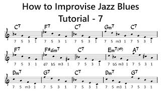 How to Improvise - Bb Blues - Tutorial for Tenor Sax -7 (Understanding Chord Tones Gradually -2)