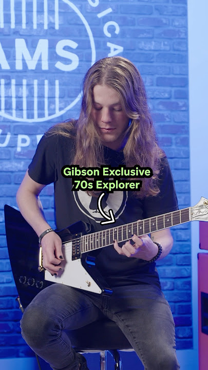 Sweep picking lesson from Cooper, no brooms needed 🧹 #sweeppicking #guitar #gibson #gibsonexplorer