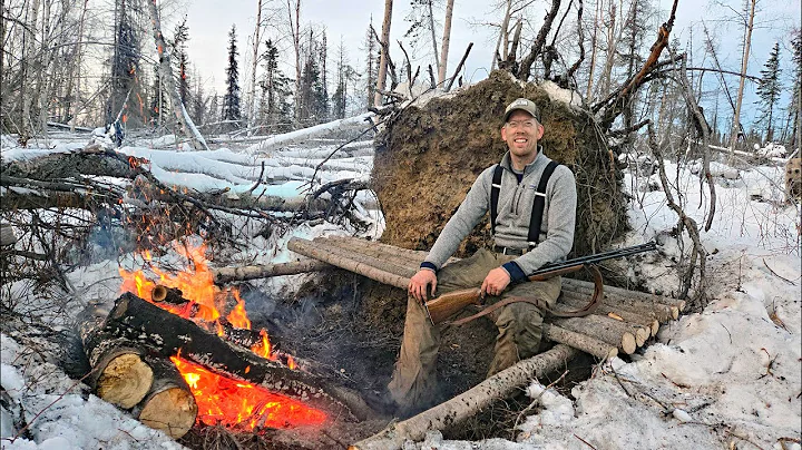 No tent, No sleeping bag - Extreme Winter Survival Camping (0F/-18C) thumbnail