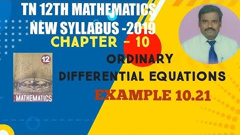 TN Class12th Maths chapter 10- Ordinary Differential Equations (Application problem Example 10.27)