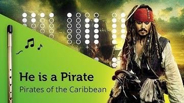 He is a Pirate (Pirates of the Caribbean) on Tin Whistle D + tabs tutorial