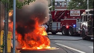 Fully Involved Car Fire On Ward St, Paterson NJ. (PRE-ARRIVAL) 8-15-21