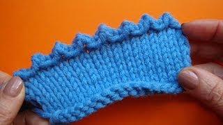 Picot binding off knitting Зубчатое пико Вязание спицами 67