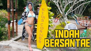 Kak Indah Menikmati Suasana Sore Yg Cerah..seger Mainan Air..