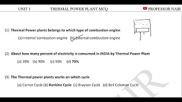 Thermal Power Plants 1 - MCQs - Energy Engineering-SPPU