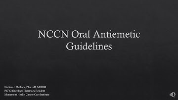 NCCN Oral Antiemetic Guidelines