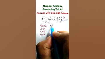 Analogy | Number Analogy | Reasoning Classes for SSC CGL GD Exam| Missing Number|#shorts