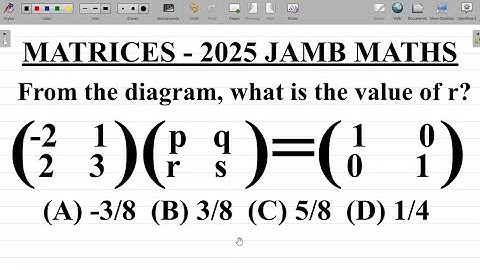 Matrices JAMB 2025 Mathematics Question and Solution: Multiplication of Matrices JAMB Mathematics.