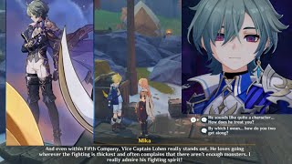 Mika Talking About Lohen New Character - Genshin Impact