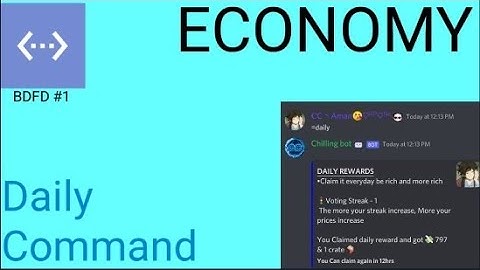 How to make Daily command with streak | Leaderboard | Economy | Bdfd