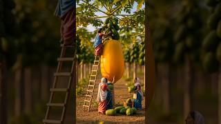 Miniature Papaya Shake |Tiny PunjabiWomen Make Giant Fruit Shake |Hyper-Realistic Art #DreamScreenAI