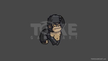 Cartoon Gorilla - 2D Animal Character Sprite for Game