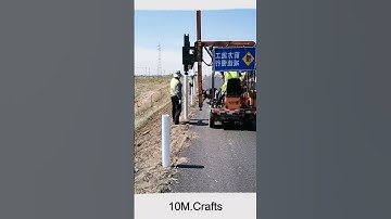 Highway corrugated guardrail installation and construction #smartwork #goodtools #viral #Short