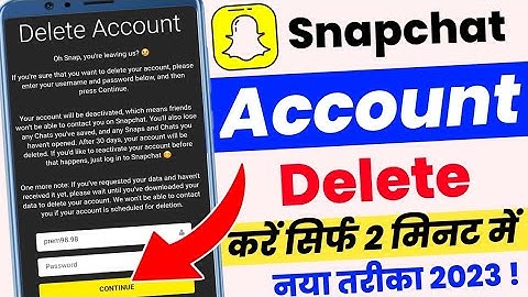 How to Delete Snapchat Account | Snapchat Account Kaise Delete Kare Permanently 2023