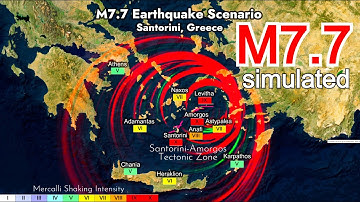 Greece: 7.7 Earthquake Scenario in Real Time (damage simulations)