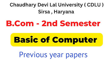 Basic of Computer | B.com 2nd sem question paper Cdlu
