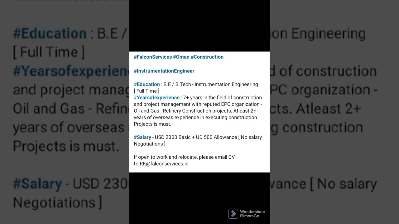 3000 USD Per Month Salary Instrument Engineer Jobs,