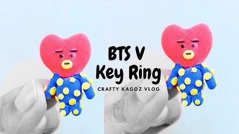 BTSV KeyRing #keyring #keychain #clay #craftykagozvlog #craft #diy #art #airdryclay #viral #trending