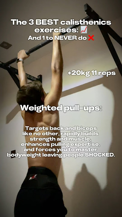 The 3 BEST calisthenics exercises and WHY 📈   1 to NEVER do 😵. #weightedpullups #calisthenics