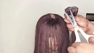 COMMENT FAIRE UNE PERRUQUE AVEC FRANGE / how to make a wig with bangs