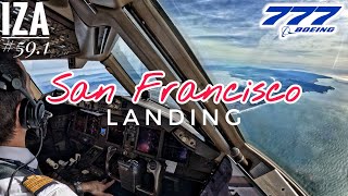 B777 SFO  San Francisco | LANDING 28L (1/2) | 4K Cockpit View | ATC & Crew Communications