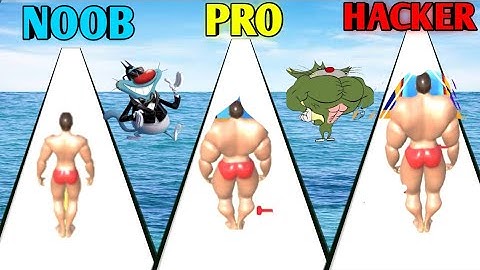 NOOB VS PRO VS HACKER | In Muscle race 3d | With Oggy And Jack | Gamerz Rishav |