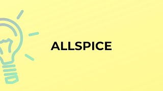 Information What is the meaning of the word ALLSPICE Update