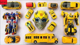 Super set of yellow transforming vehicles - Tobot Robot fire truck, excavator crane