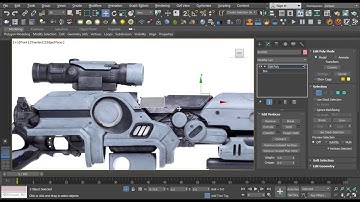 GUN MODELING in max 2018 part 3 - hard surface modeling