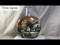 Timelapse version : DIY Painted Wine Bottles using Vitrail Pebeo