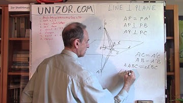 Unizor - Geometry3D - Lines and Planes - Perpendicular Lines and Planes
