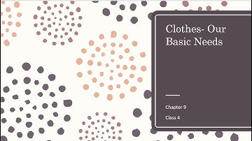 Clothes Our Basic Needs Chapter 9 Class 4 CBSE