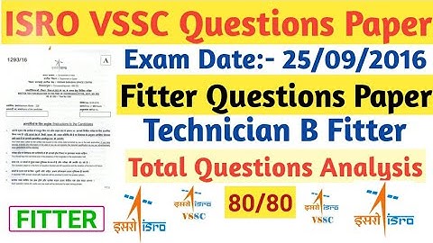 ISRO VSSC Technician B Fitter Previous Yaer Questions Paper Solusion 25/09/2016