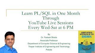 Learn PL SQL in One Month Through YouTube Live Sessions from 17th April at 6 PM screenshot 1