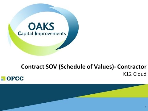 Create Contract Schedule of Values (SOV)- Contractor, K-12 Cloud