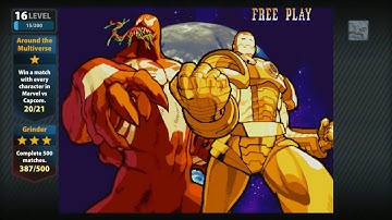 Marvel vs Capcom 1: Red Venom and Gold War Machine arcade playthrough