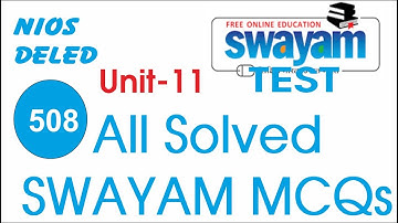 Swayam MCQs of 508 unit 11