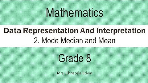 Data Representation and Interpretation - Grade 8 - Chapter 27 -Part 2 (Mean Median and Mode)