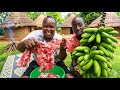 African Village Cooking Fresh Matoke And Meat Feast African Village Cooking Fresh Matoke And Meat Feast