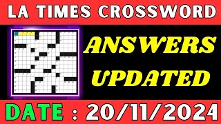 LA Times Crossword Clue Answers for Nov 20 2024 | Solved