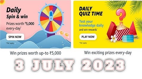 Amazon Funzone Quiz Answers Today| 3 July 2023 | @dailyquiztime #amazonfunzon