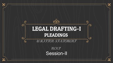 Written Statement [Legal Drafting] Part-IX