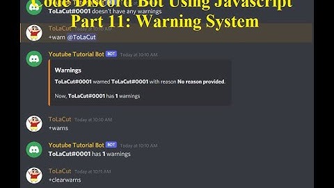 Code a Discord Bot with Javascript | Part 11: Warning System