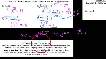 HA2 8.4.2,  How to evaluate logarithms, and the common & natural logs