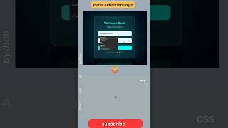 💧 Beautiful Animated Login Page Using HTML CSS JS! ⚡ #Shorts #WebDesign #CreativeUI